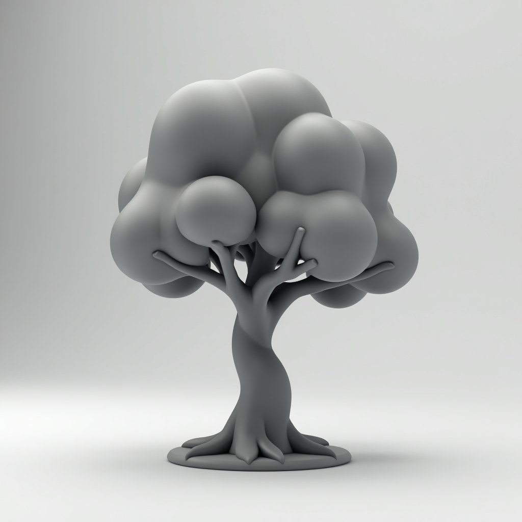 Whimsical Willow Tree Sculpture free 3D printable STL
