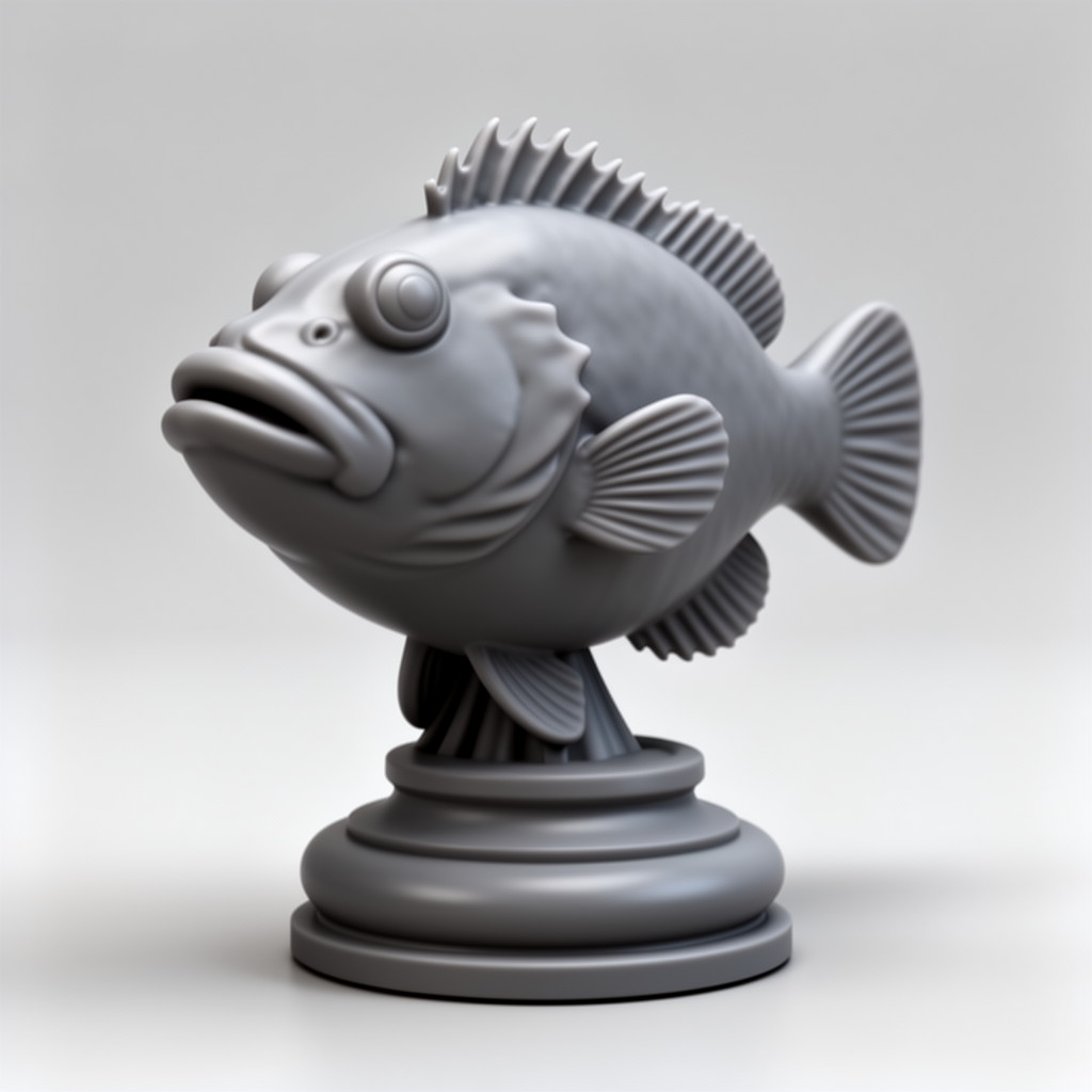 Tautog Fish Chess Piece free 3D printable STL