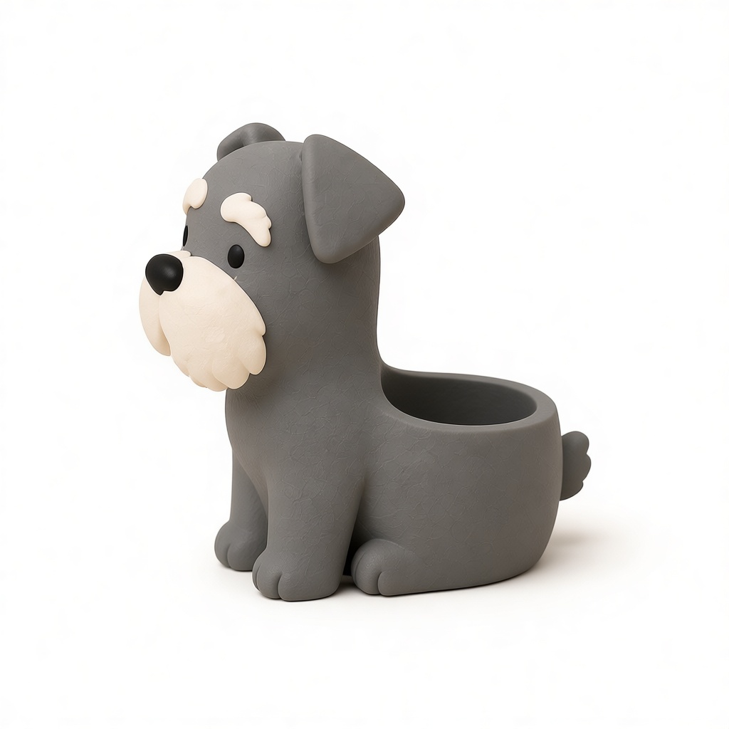 Schnauzer Dog Planter free 3D printable STL