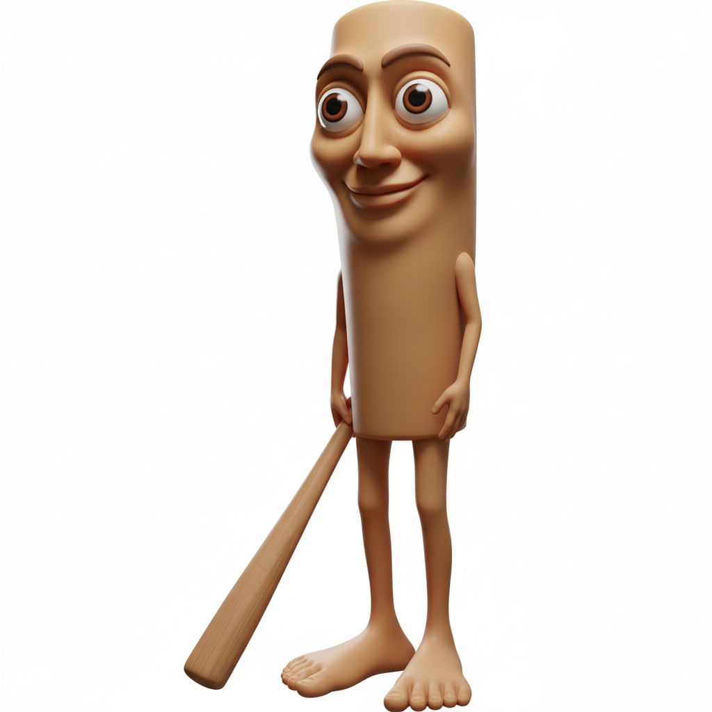 Baseball Bat Cartoon Figurine free 3D printable STL