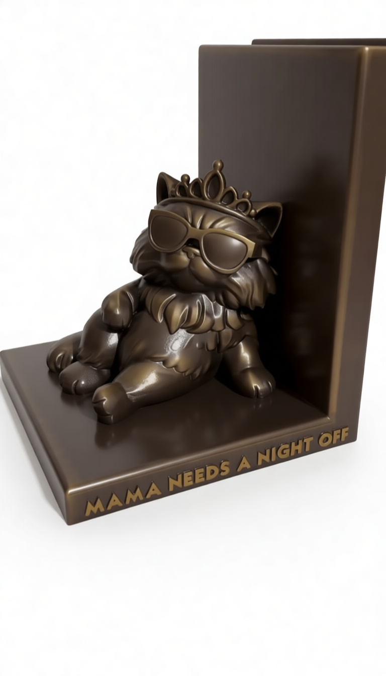 Chill Cat Bookend free 3D printable STL