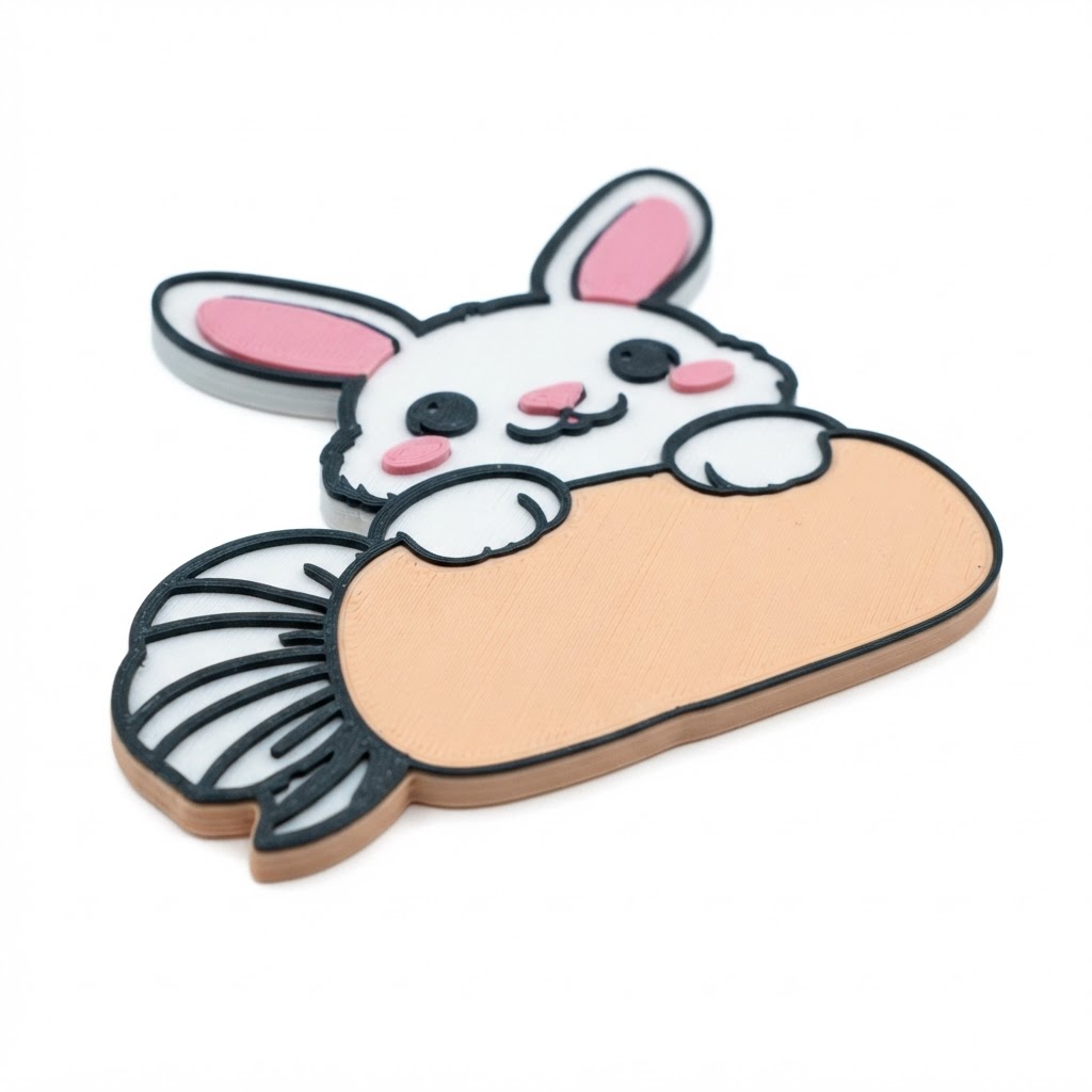 Cute Bunny Keychain free 3D printable STL