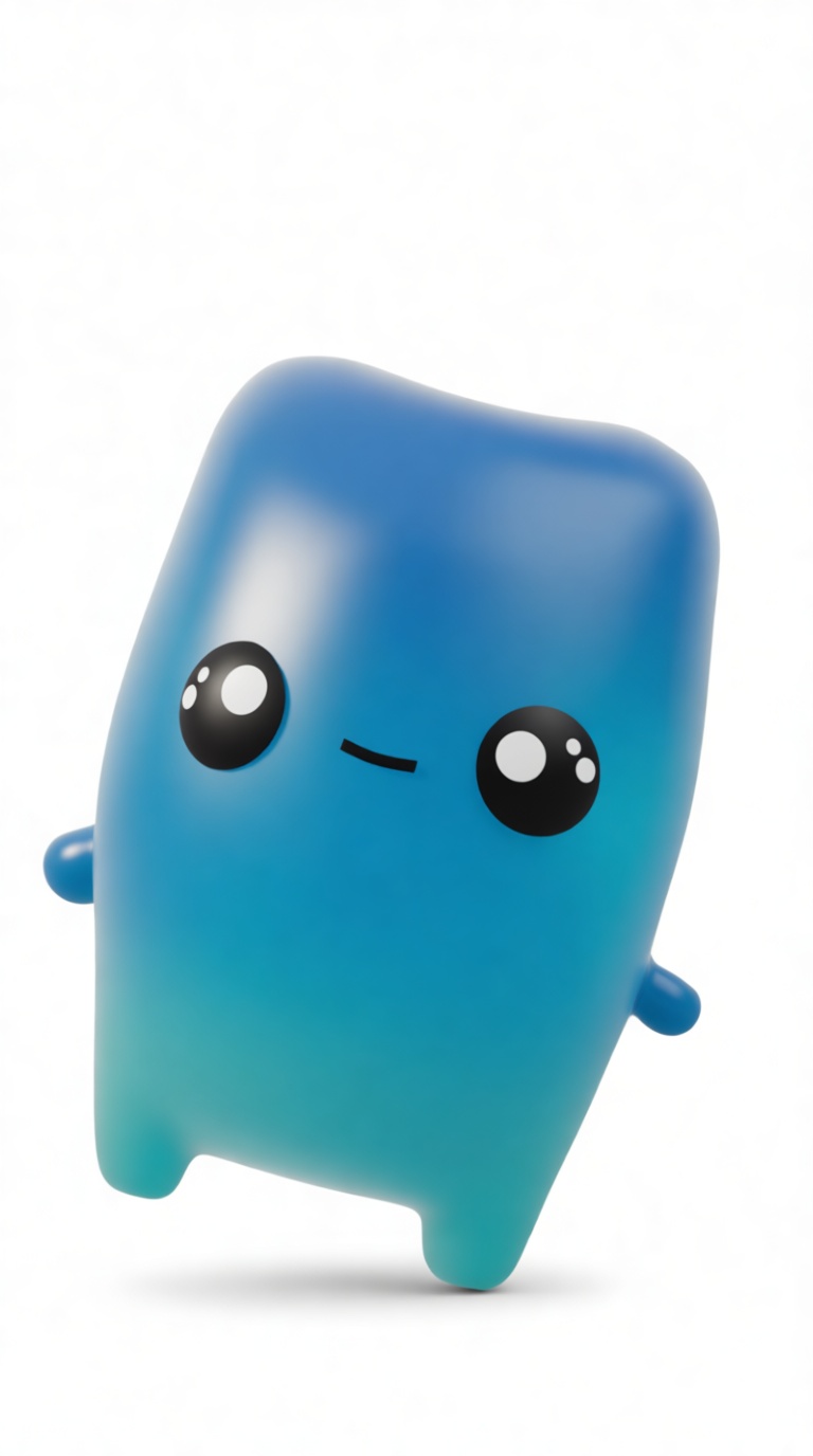 Blue Cute Blob Figurine free 3D printable STL
