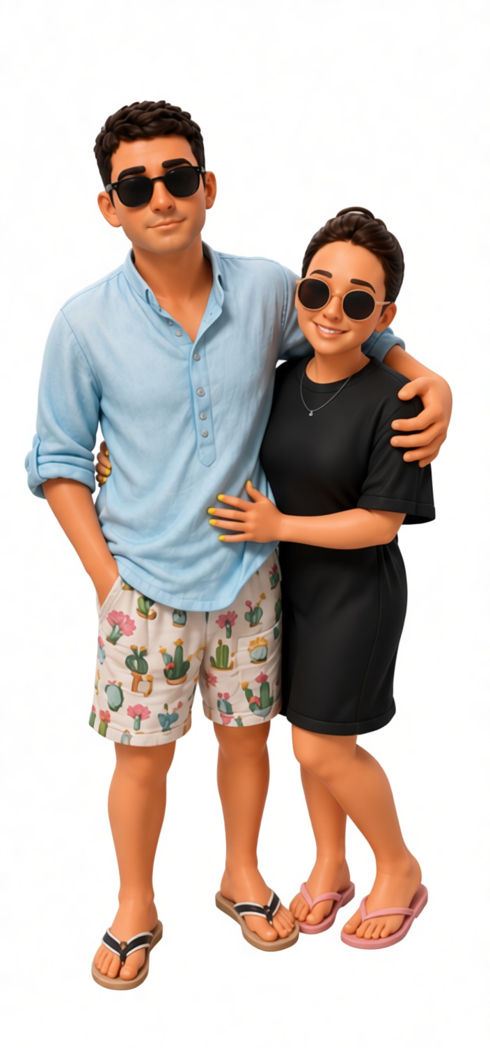 Casual Couple Figurine free 3D printable STL