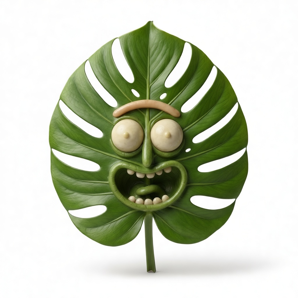 Monstera Leaf Face Sculpture free 3D printable STL