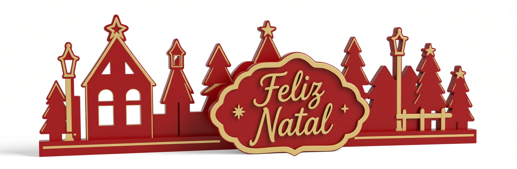 Feliz Natal Christmas Sign free 3D printable STL