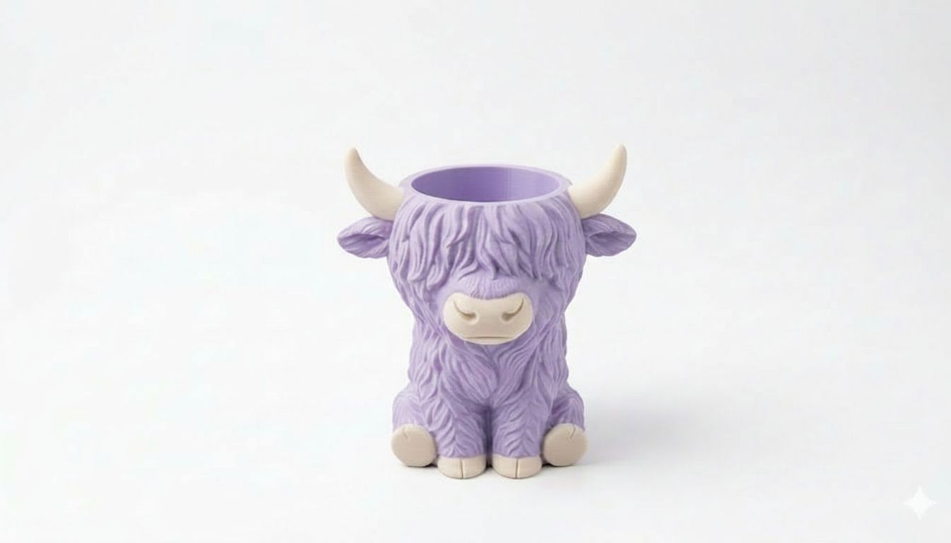 Highland Cow Planter free 3D printable STL
