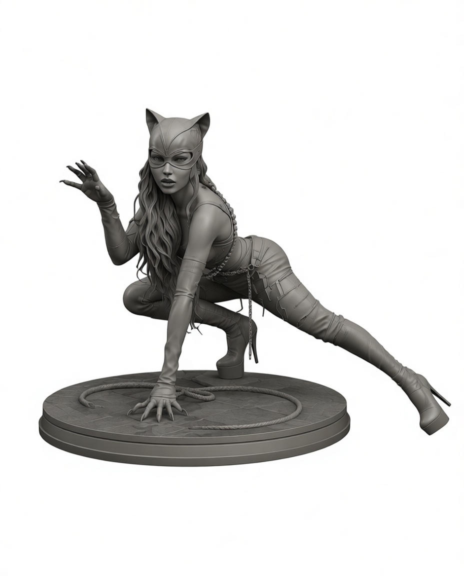 Catwoman Statue free 3D printable STL