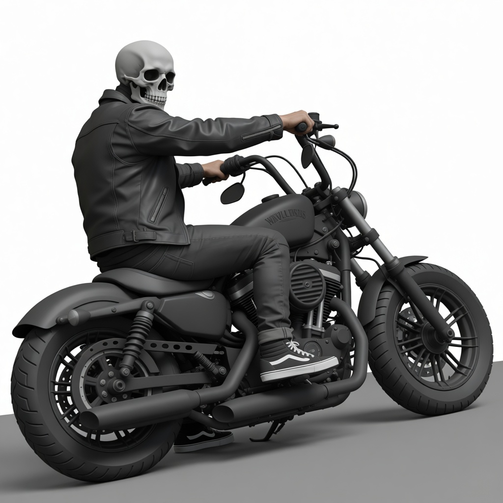 Skeleton Biker Figurine free 3D printable STL