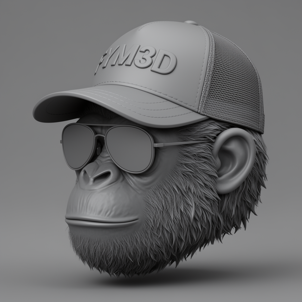 Chimpanzee Head Bust free 3D printable STL