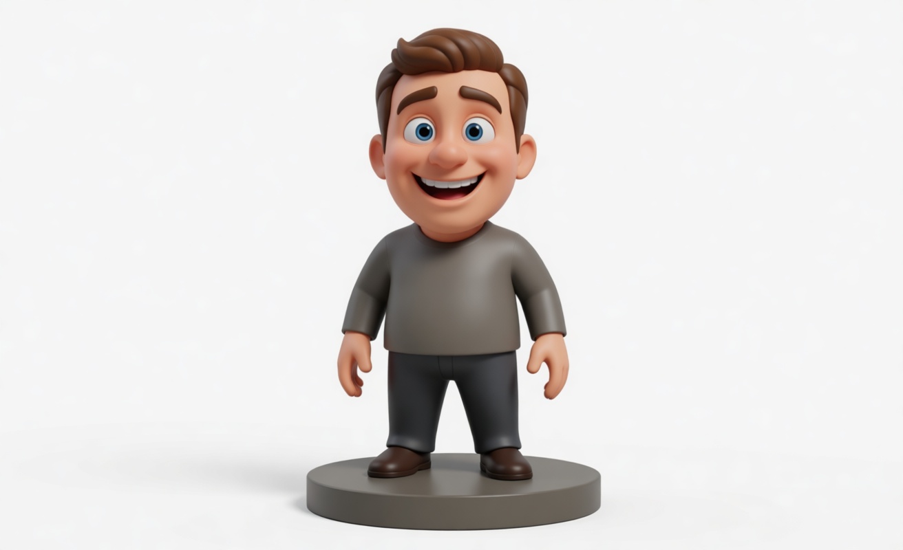 Smiling Cartoon Man Figurine free 3D printable STL