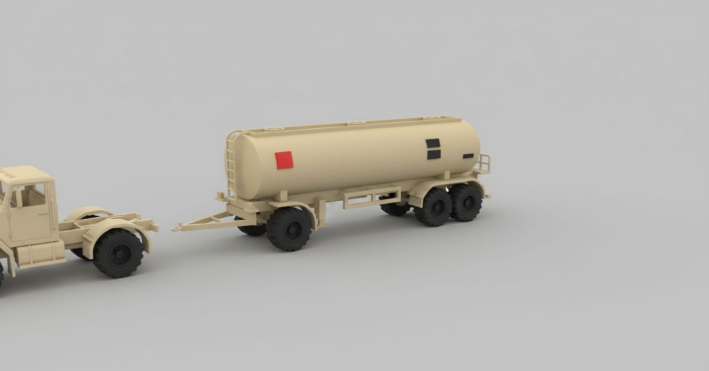 Fuel Tanker Trailer Model free 3D printable STL