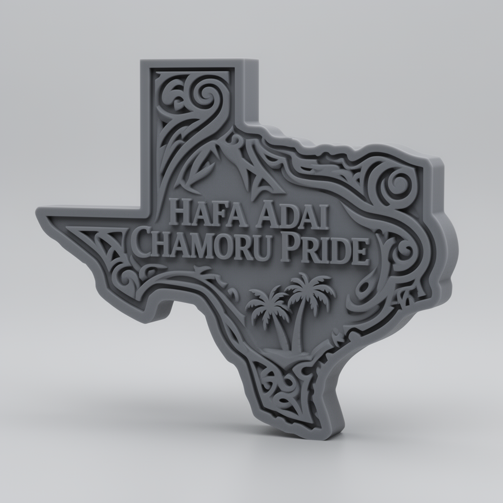Texas Tribal Outline Plaque free 3D printable STL