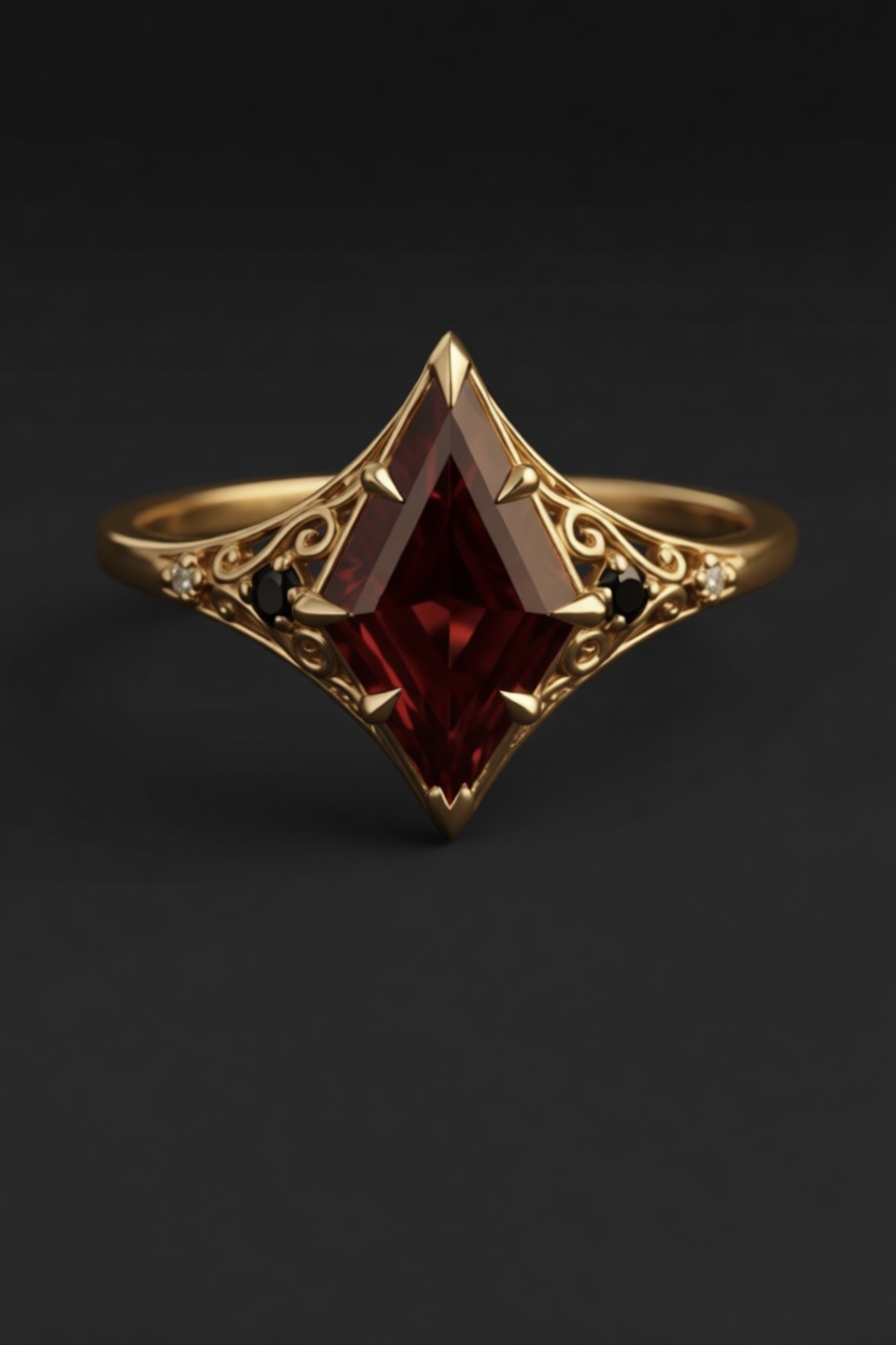 Garnet Gold Ring free 3D printable STL