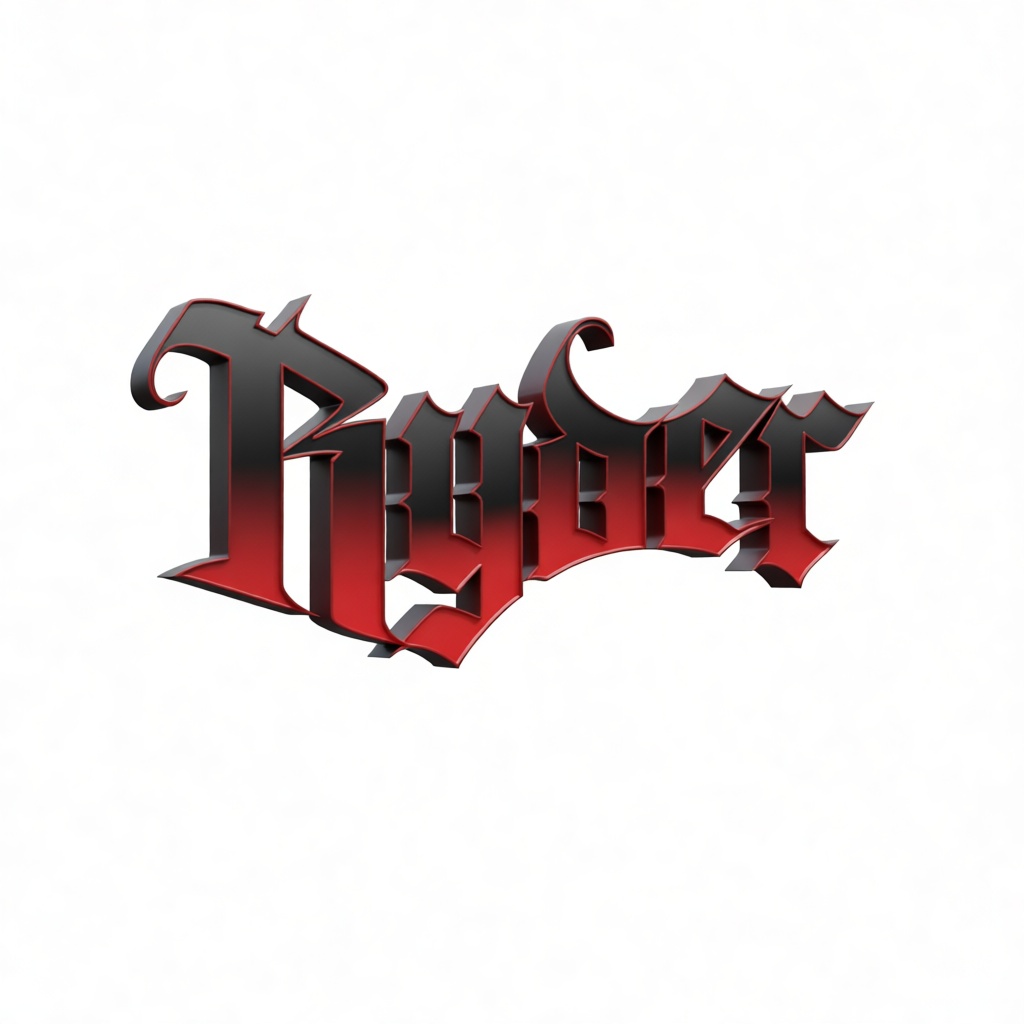 Ryder Gothic Text Sculpture free 3D printable STL