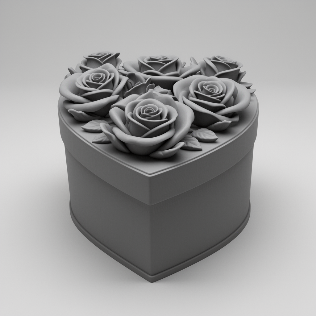 Heart Rose Box free 3D printable STL