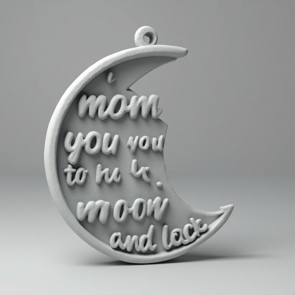 Crescent Moon Keychain free 3D printable STL