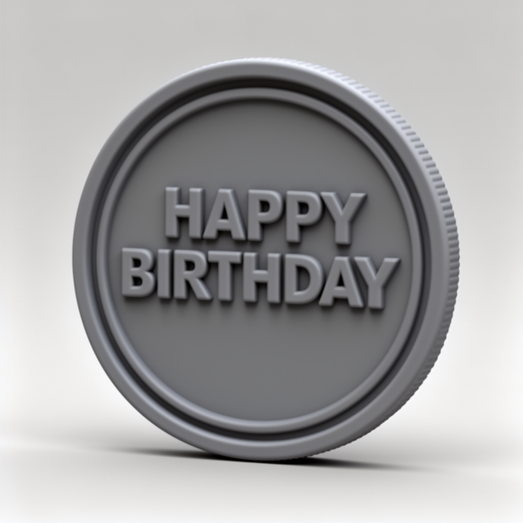 Happy Birthday Coin free 3D printable STL