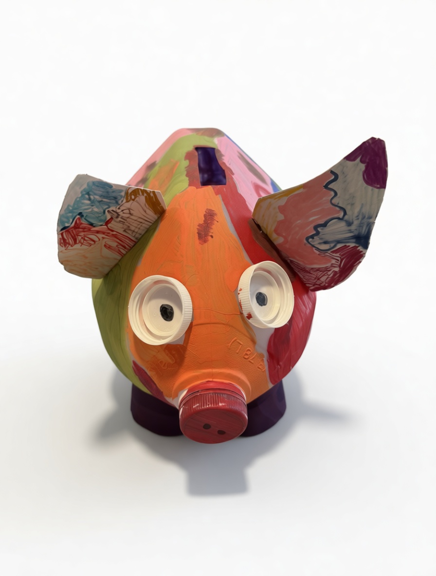 Colorful Piggy Bank Sculpture free 3D printable STL