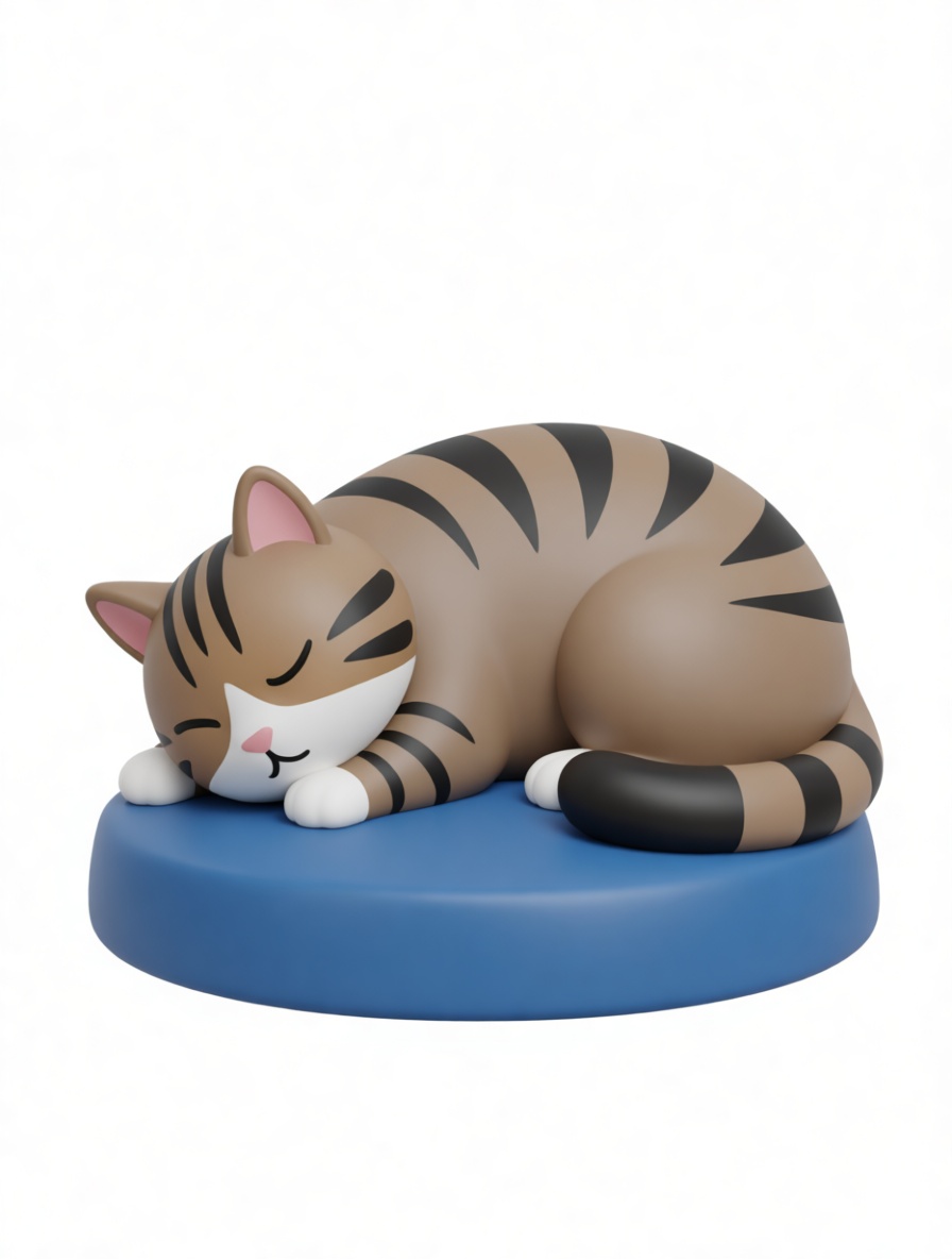 Sleeping Tabby Cat Figurine free 3D printable STL