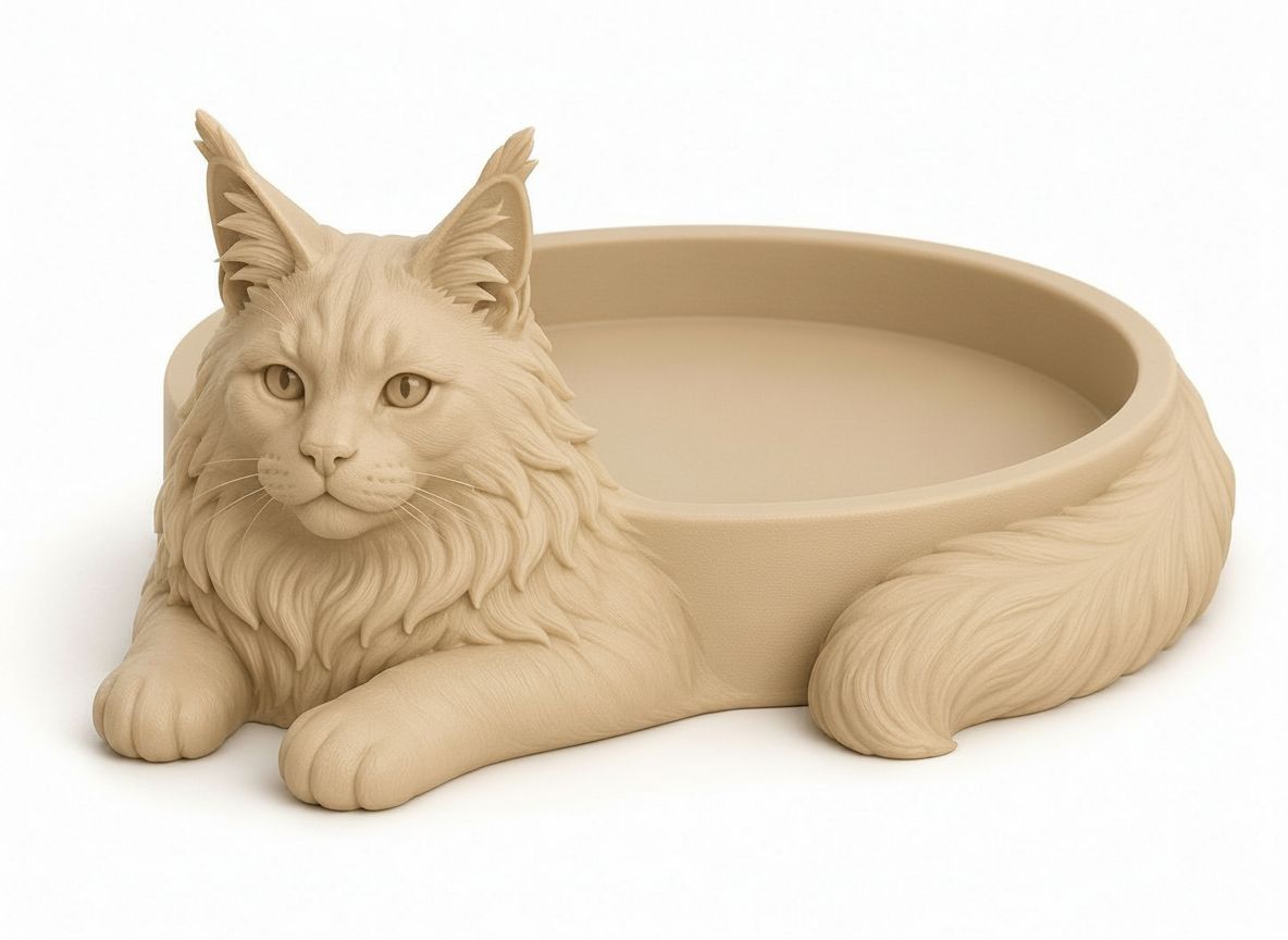 Maine Coon Cat Bowl free 3D printable STL