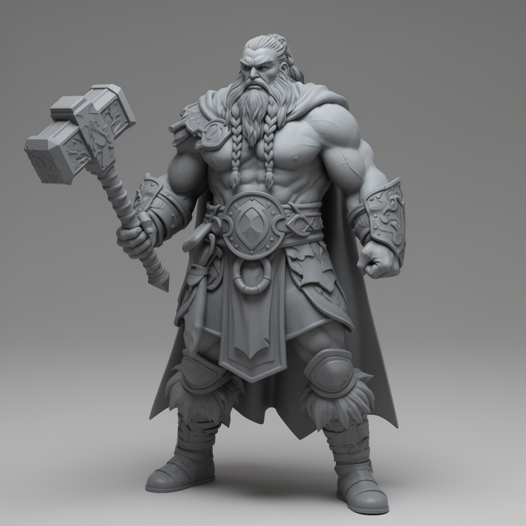 Goliath Barbarian Figurine free 3D printable STL