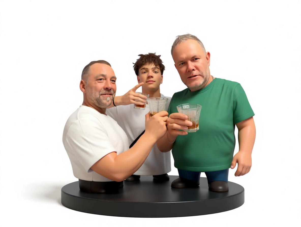 Three Men Figurine free 3D printable STL