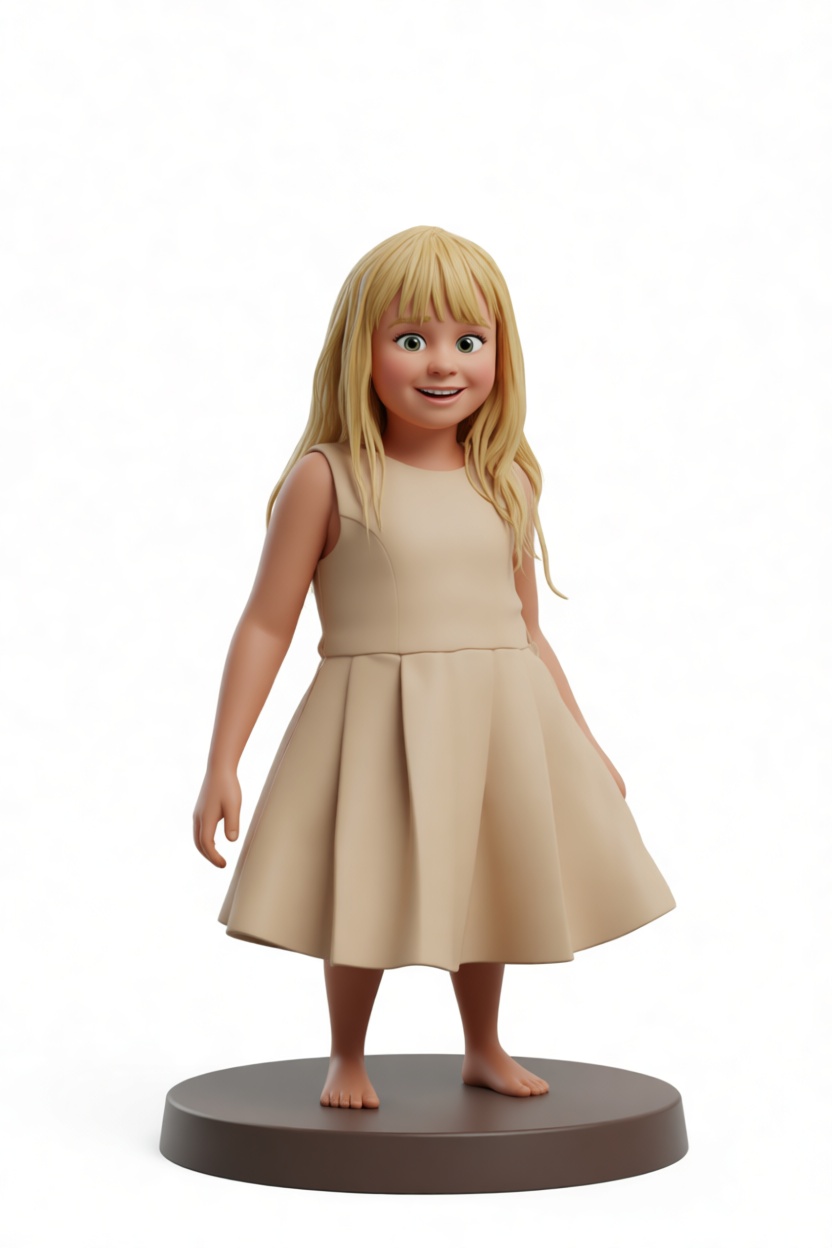 Blonde Girl Figurine free 3D printable STL