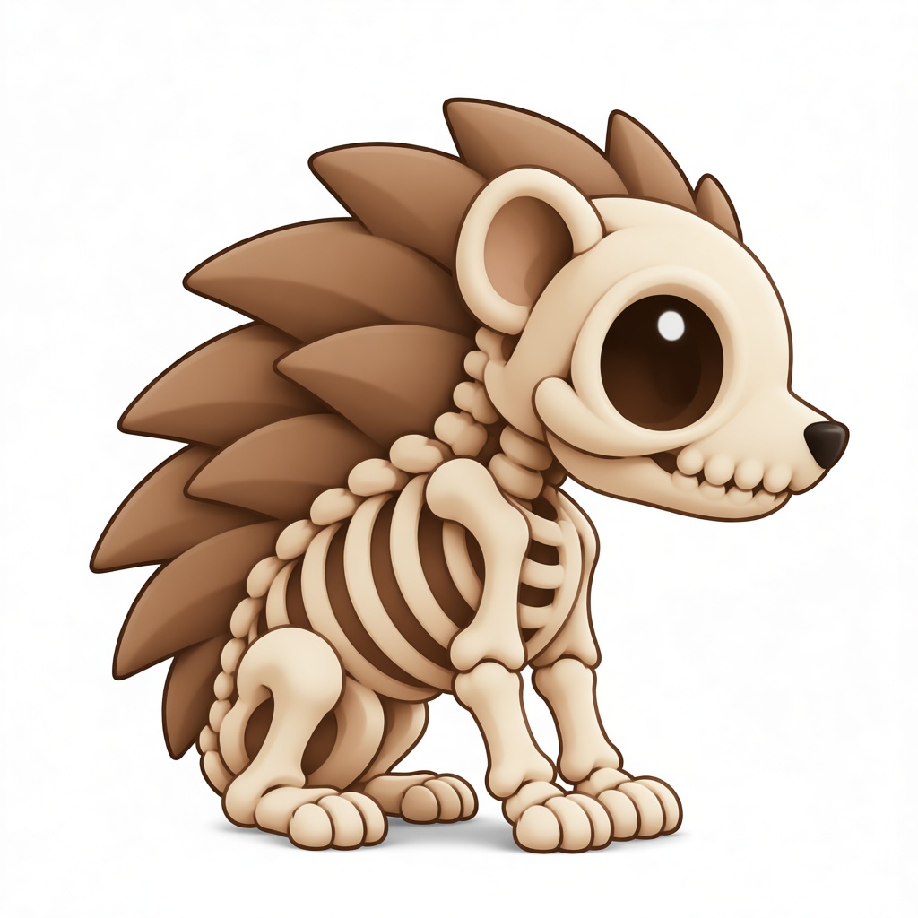Hedgehog Skeleton Figurine free 3D printable STL