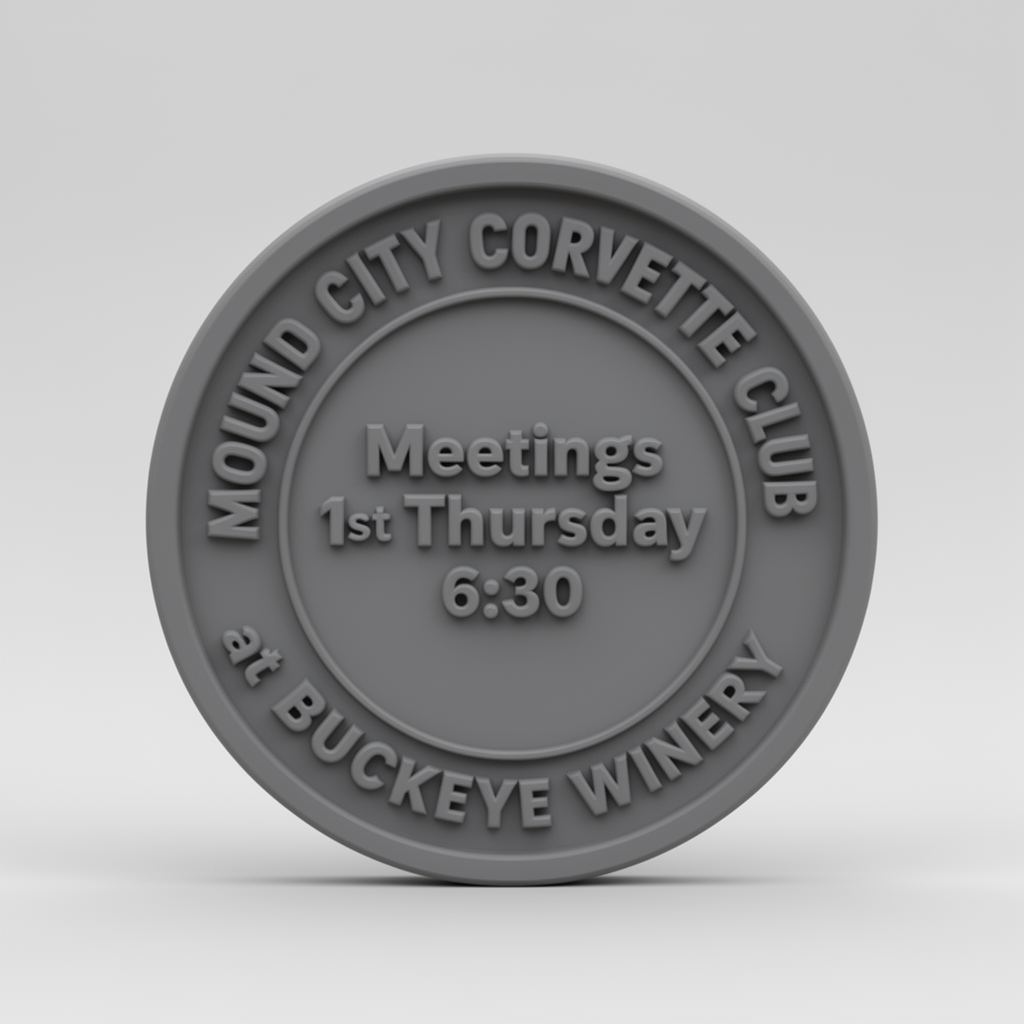 Mound City Corvette Coin free 3D printable STL