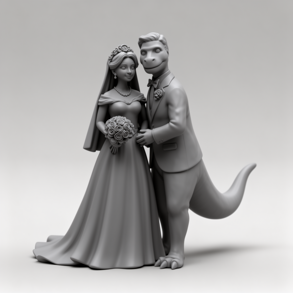 T-Rex Wedding Cake Figurine free 3D printable STL