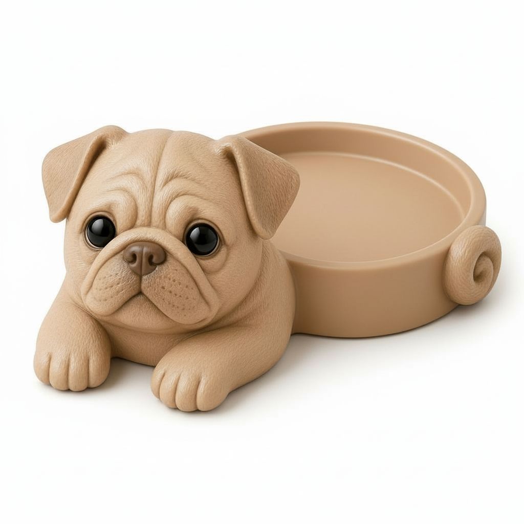 Pug Dog Tray free 3D printable STL
