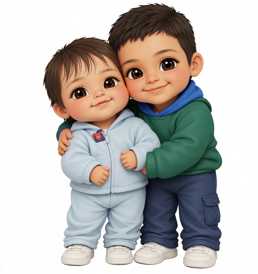 Two Cute Kids Figurine free 3D printable STL