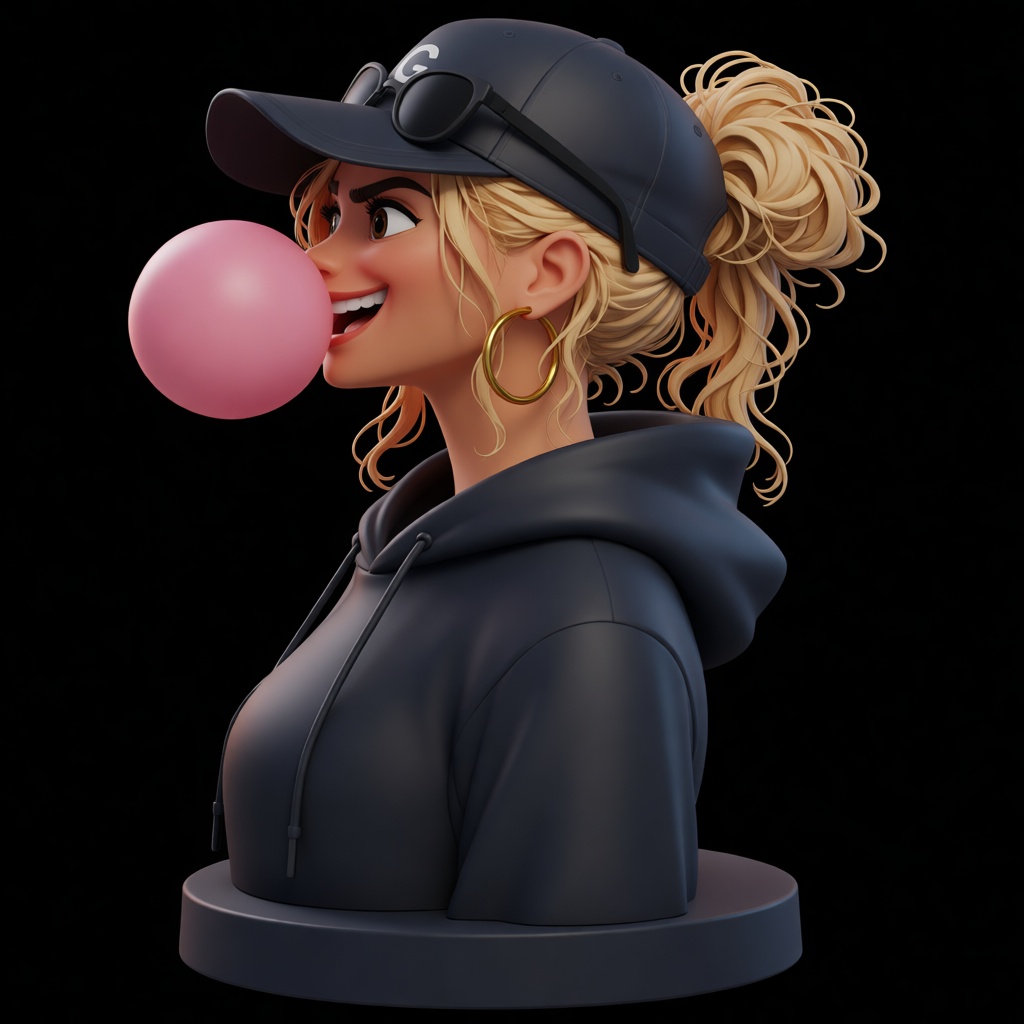 Blonde Girl Bust free 3D printable STL