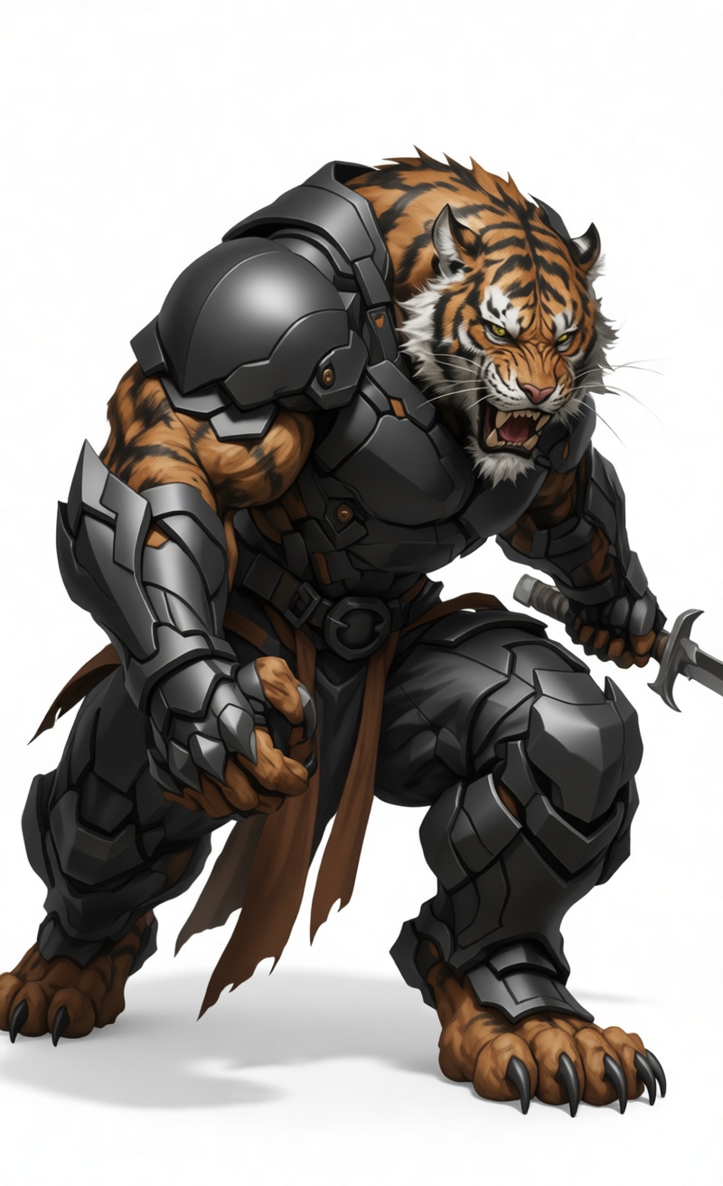 Armored Tiger Warrior Figurine free 3D printable STL