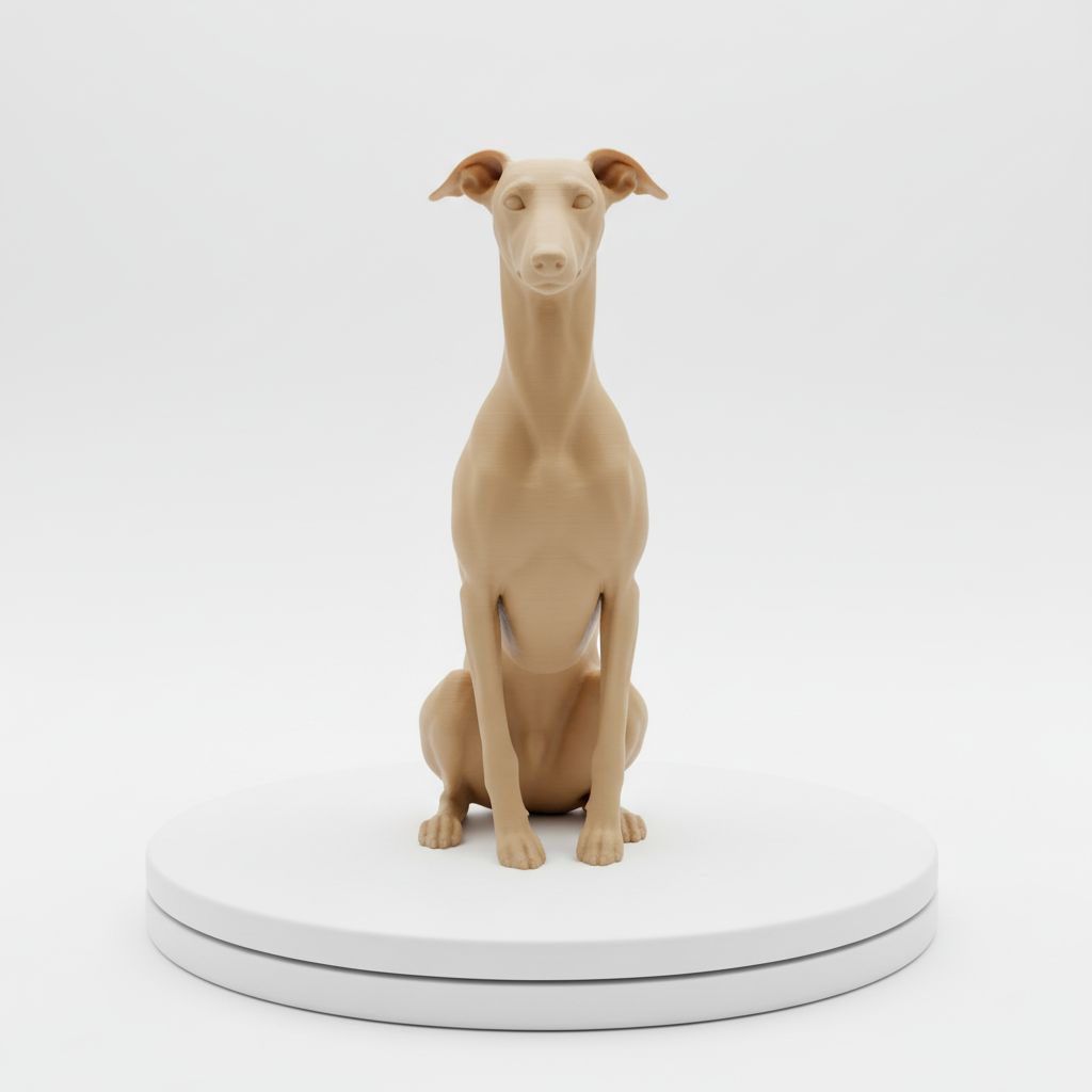 Sitting Greyhound Sculpture free 3D printable STL