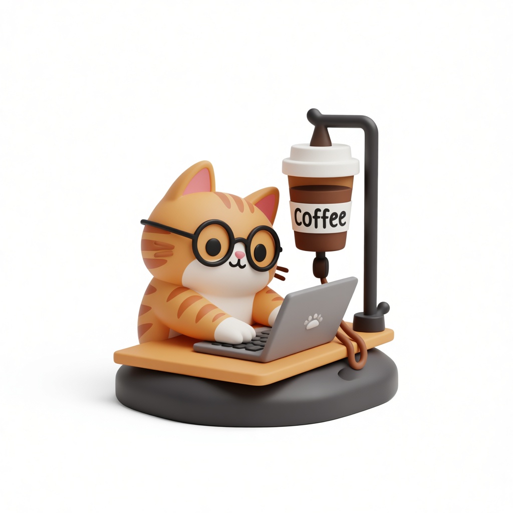 Cat Working Figurine free 3D printable STL