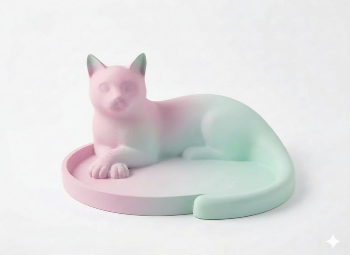 Resting Cat Figurine free 3D printable STL