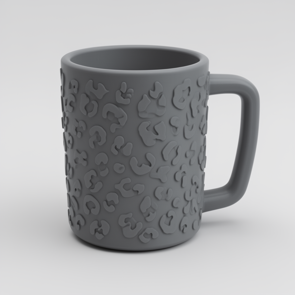 Cheetah Print Coffee Mug free 3D printable STL