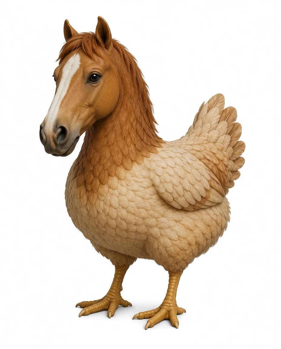 Horse-Head Chicken Figurine free 3D printable STL