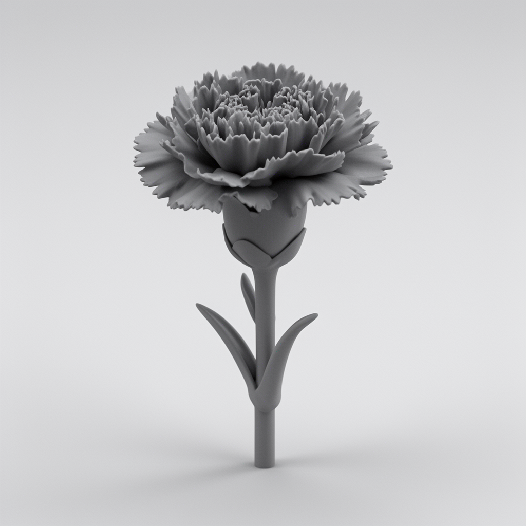 Carnation Flower Sculpture free 3D printable STL