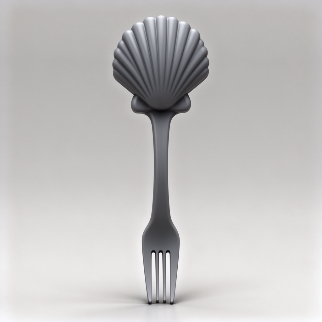 Seashell Fork Handle free 3D printable STL