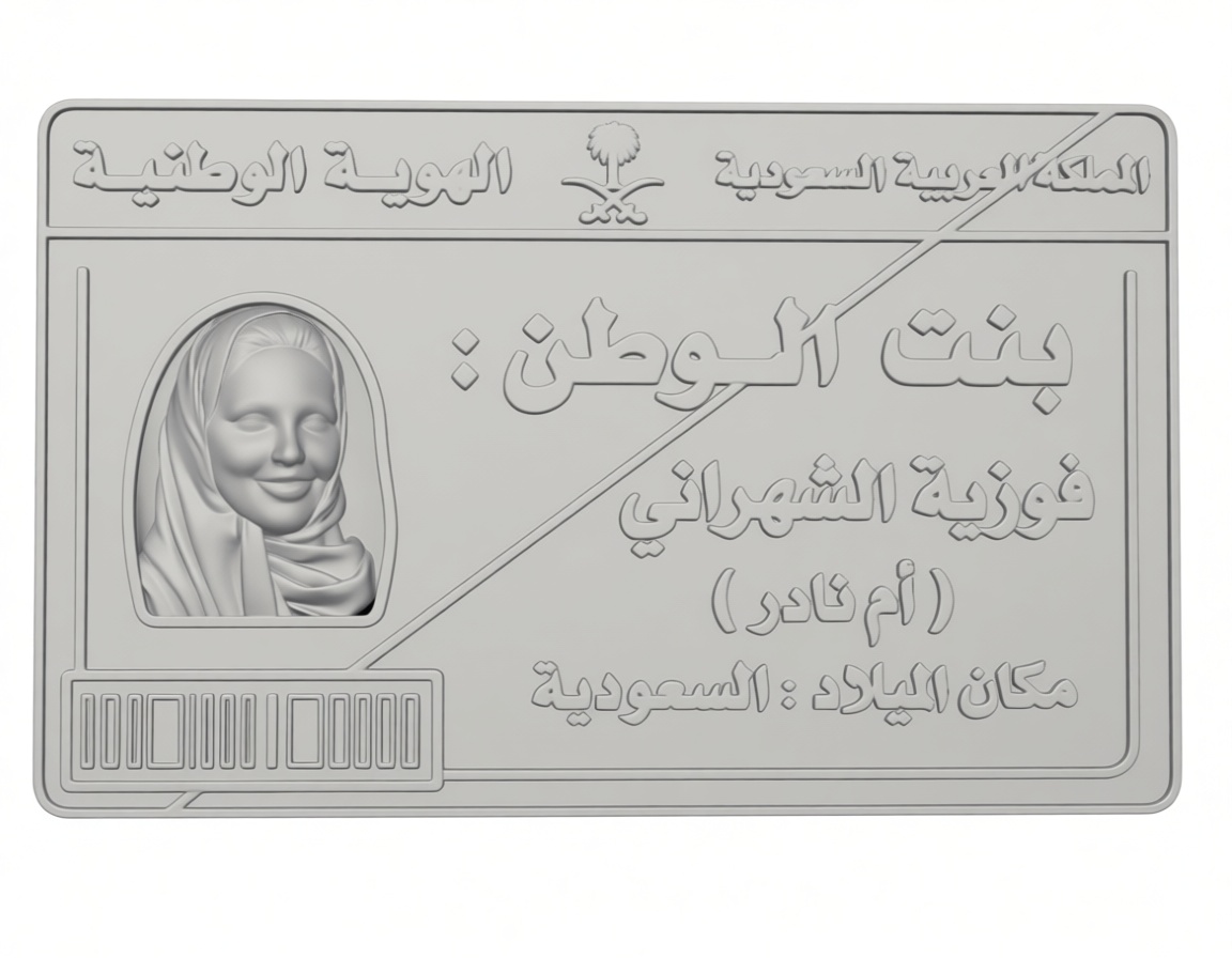 Saudi National ID Plaque free 3D printable STL