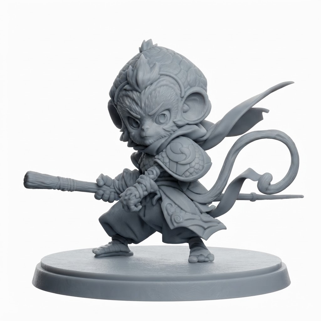 Monkey King Figurine free 3D printable STL
