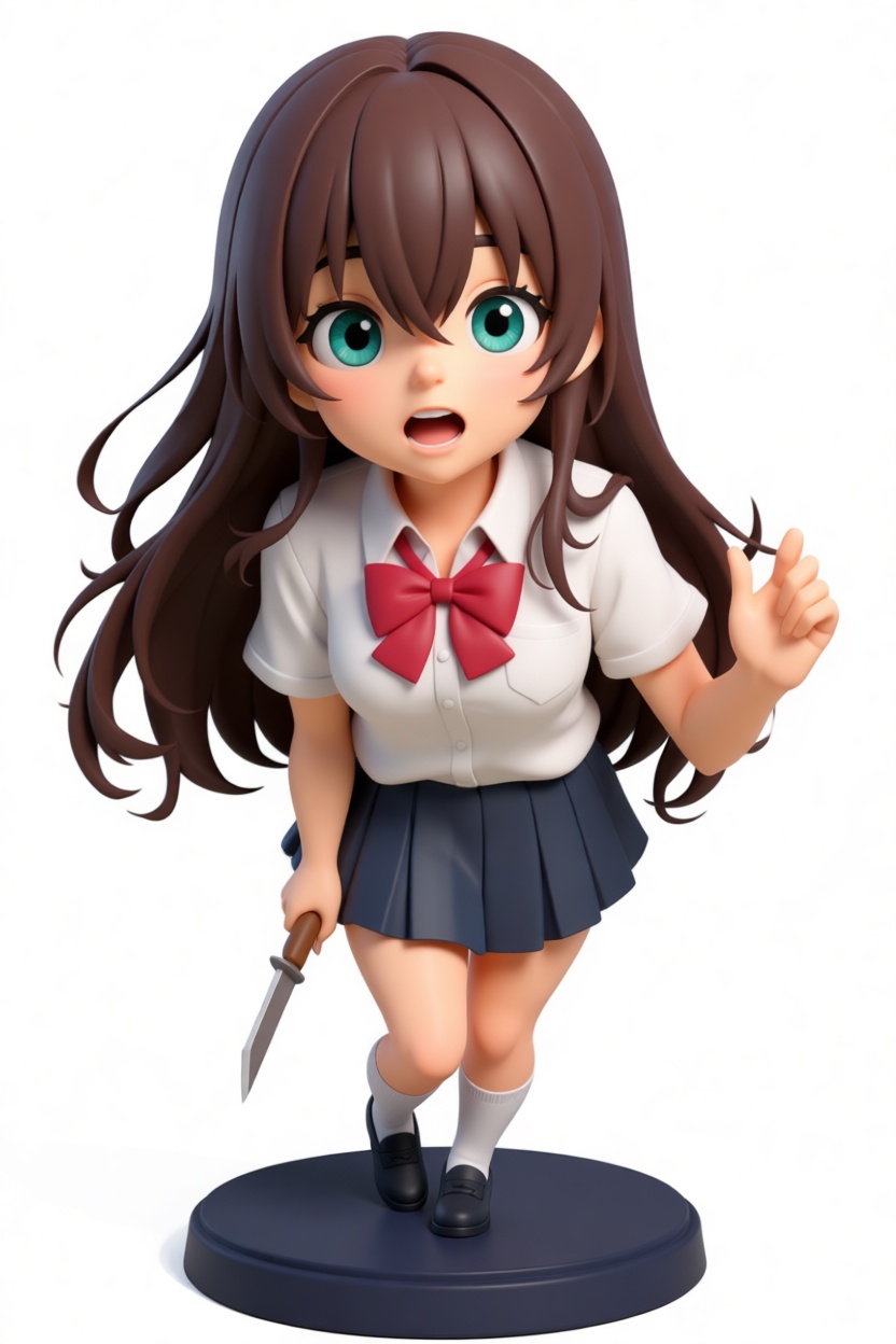 Anime Schoolgirl Figurine free 3D printable STL