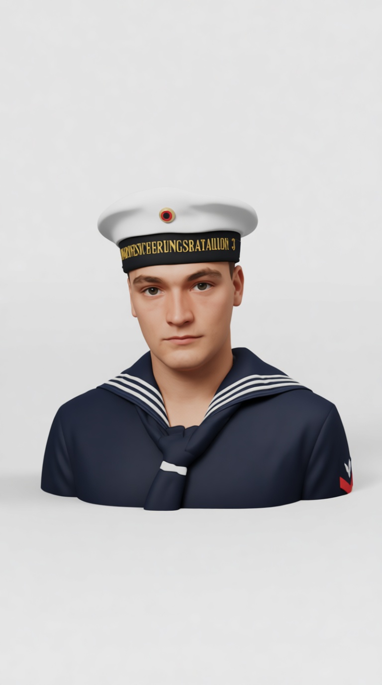 German Navy Sailor Bust free 3D printable STL