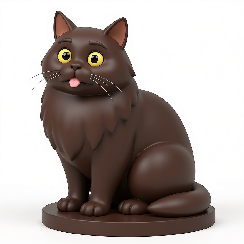 Chubby Brown Cat Figurine free 3D printable STL
