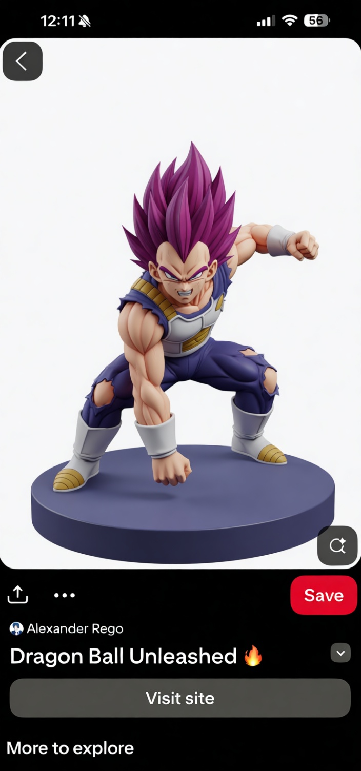 Vegeta Figurine Super Saiyan God free 3D printable STL