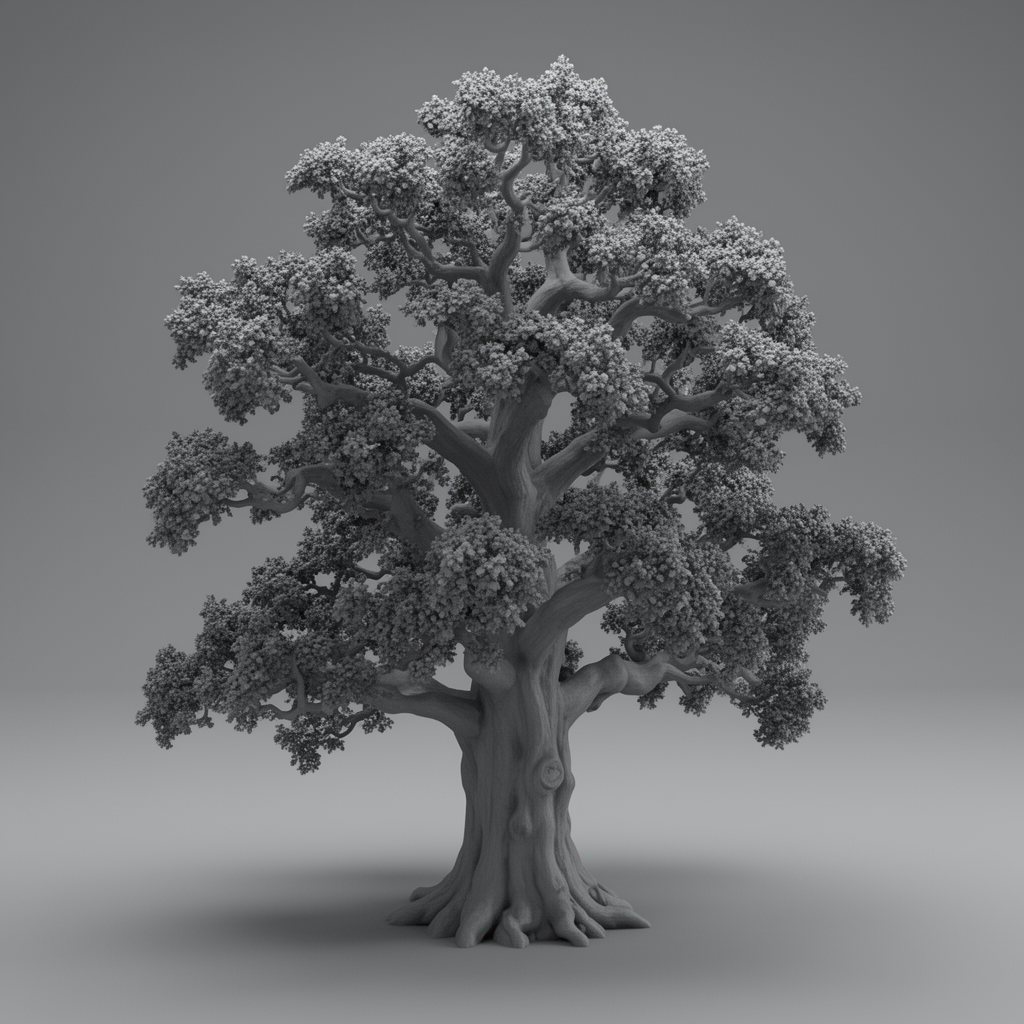 700 Year Oak Tree Sculpture free 3D printable STL