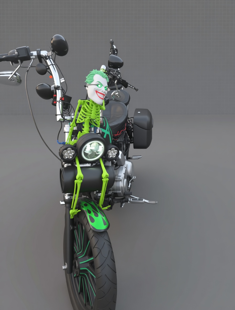 Joker Skeleton Motorcycle Figurine free 3D printable STL